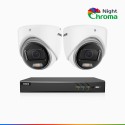 NightChroma<sup>TM</sup> NAK500 - Updated Version, 3K 8 Channel 2 Cameras TVI Security System, Acme Color Night Vision, 2960 × 1665 Resolution, f/1.0 Aperture (0.001 Lux), Built-in Microphone, IP67 NightChroma<sup>TM</sup> NAK500 - Updated Version, 3K 8 Channel 2 Cameras TVI Security System, Acme Color Night Vision, 2960 × 1665 Resolution, f/1.0 Aperture (0.001 Lux), Built-in Microphone, IP67