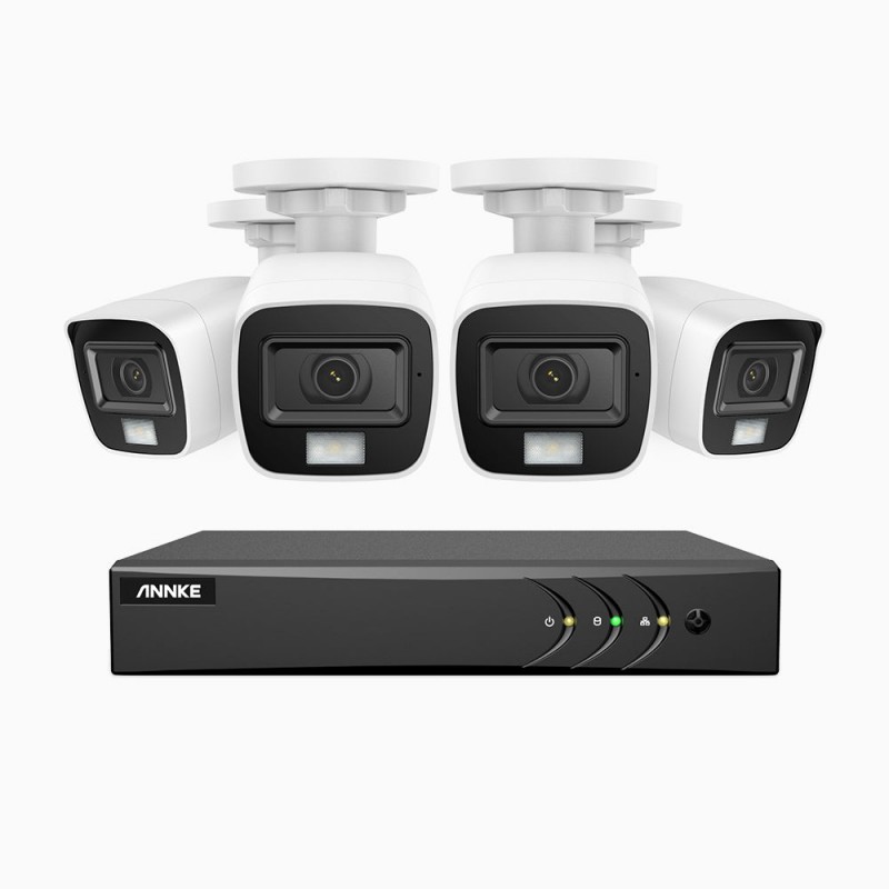 ADLK200 - 1080P 8 Channel 4 Dual Light Cameras Wired Security System, Color & IR Night Vision, 4-in-1 Output Signal, Built-in Microphone, IP67 Weatherproof ADLK200 - 1080P 8 Channel 4 Dual Light Cameras Wired Security System, Color & IR Night Vision, 4-in-1 Output Signal, Built-in Microphone, IP67 Weatherproof